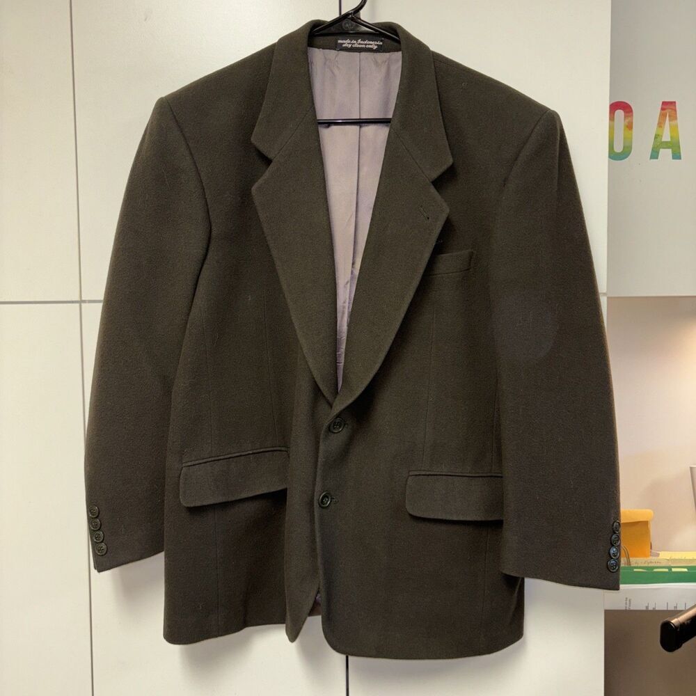 Zylos George Machado Cashmere Blend Sport Coat Jacket Blazer Green Lined Buttons